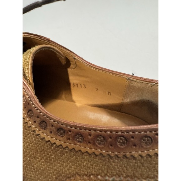 Magnanni Artea Spectator Burlap Brogue Wingtip Loafers 15113 Men's Size 9 Dress - Picture 14 of 14